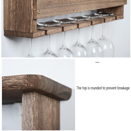 ERICAT Wall Mounted Wood Wine Rack for 6 Bottles