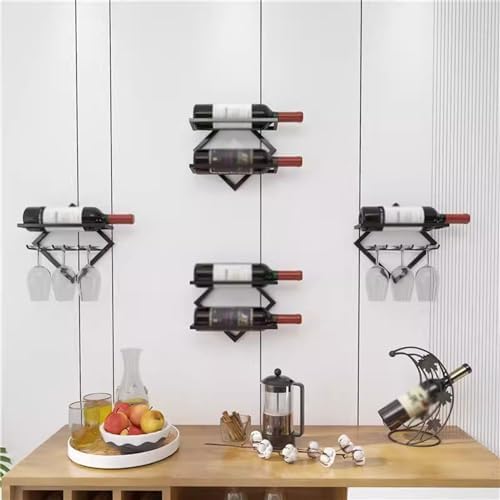 Wall-Mounted Wine Rack with 3D Design and 3 Layers