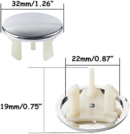 4 Pack Silver Sink Overflow Covers for Bathroom and Kitchen