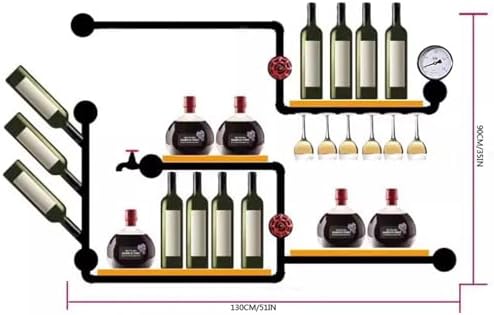 GRFIT Wall-Mounted Wine Rack with Industrial Style