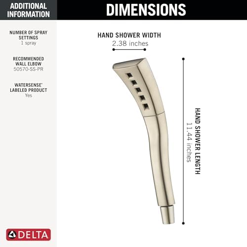 Delta Hand Shower with H2Okinetic Spray Stainless
