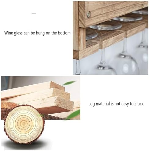 ERICAT Wall Mounted Wood Wine Rack for 6 Bottles