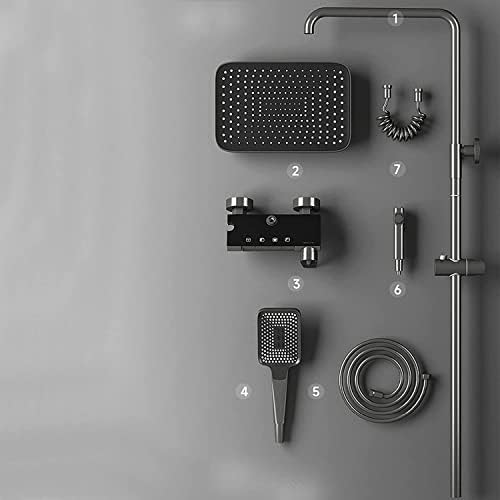 Thermostatic Shower System with 3 Functions Handheld Waterfall Rain and Bidet