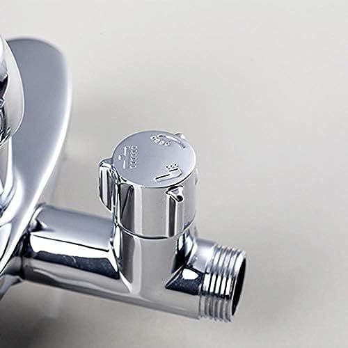 TECKI Square Chrome LED Rain Shower Wall Mount Set