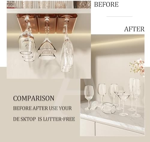 AQJUNONG 2Pack Wine Glass Rack Industrial Style for Kitchen and Bar