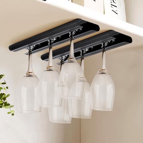 GeLive 12 Inch Wine Glass Holder Set of 2 Black