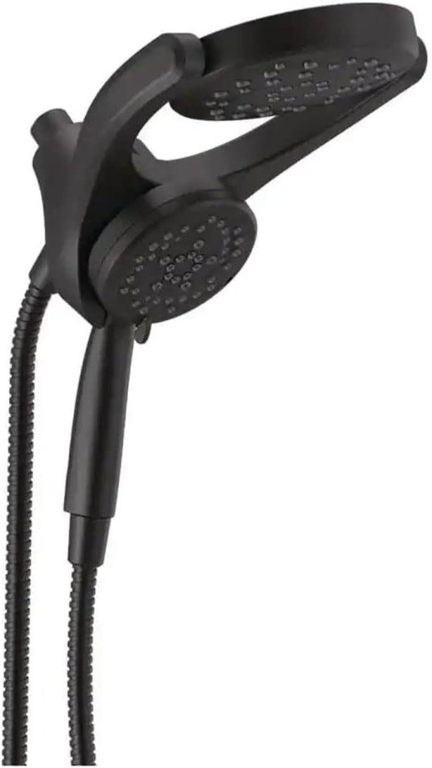 Delta HydroRain Two-in-One Shower Heads with MagnaTite and Matte Black Finish