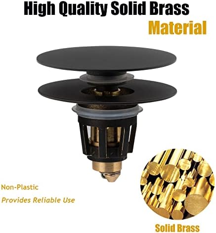 Artiwell Universal Bathroom Sink Drain Stopper Matt Black 1