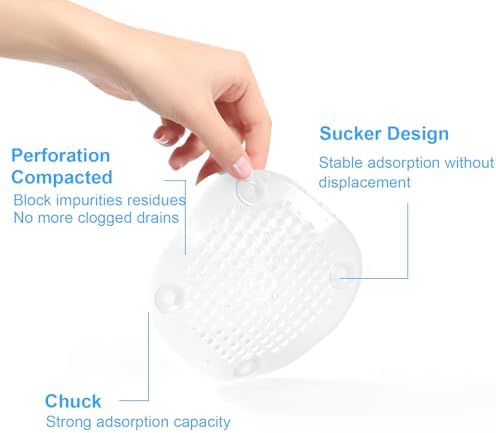2 Pack Shower Hair Catcher with Suction Cups White