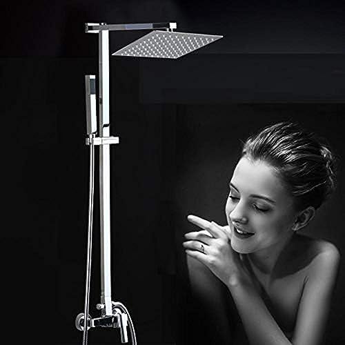 Chrome Finish Wall Mount 8 Inch Rain Shower Set with Adjustable Handheld