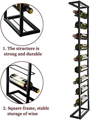 AQAREA Wall Mounted Wine Rack - 10 Bottle Metal Holder Black