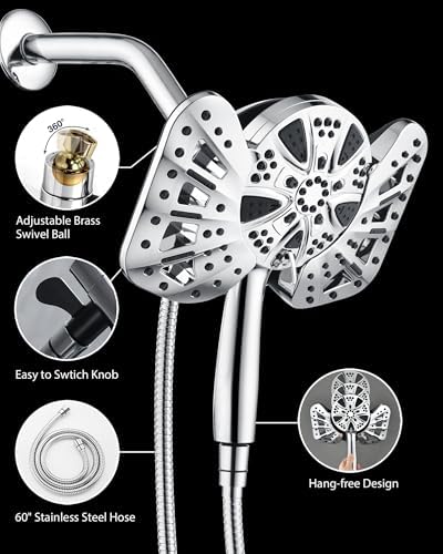 GRICH 2-in-1 Dual Shower Head with Handheld
