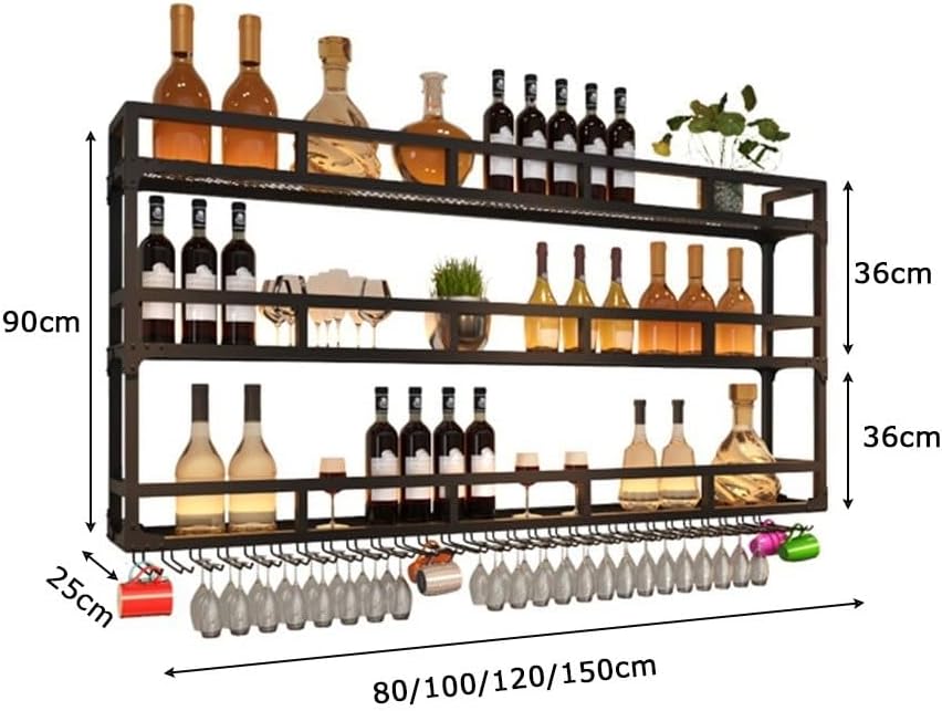 SilteD Wall-Mounted Wine Rack with LED Industrial Style