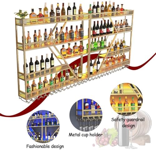 RAJYQODIS Wall-Mounted Wine Rack with Stemware Storage