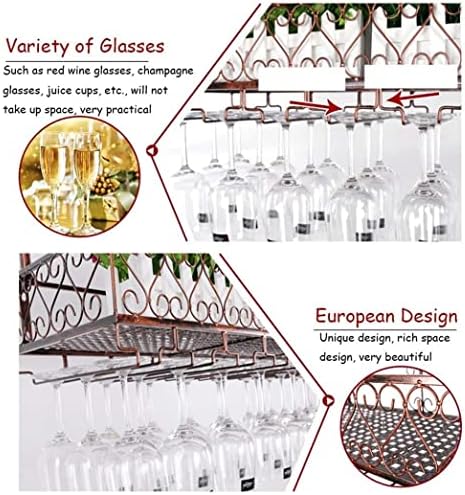 LASEVE Wall-Mounted Wine Rack Bronze Black 10025cm Durable Metal Frame
