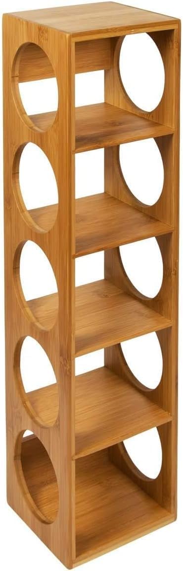 HYGRAD Bamboo Wall Mounted Wine Rack 5 Bottle
