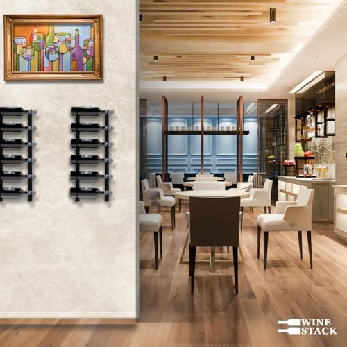 Wine Stack 6-Bottle Black Metal Wall Wine Rack