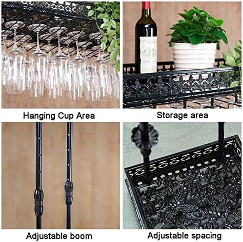 ALDEPO Wall-Mounted Wine Rack 24 Adjustable Metal