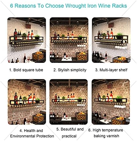 Wall-Mounted Wine Rack - Space-Saving Wrought Iron Holder