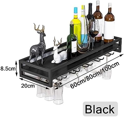 Wall Mount Floating Wine Rack - 6080100cm BlackWhiteGold