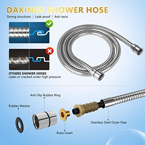 DAKINGS 6 Spray Modes High Pressure Handheld Showerhead Set
