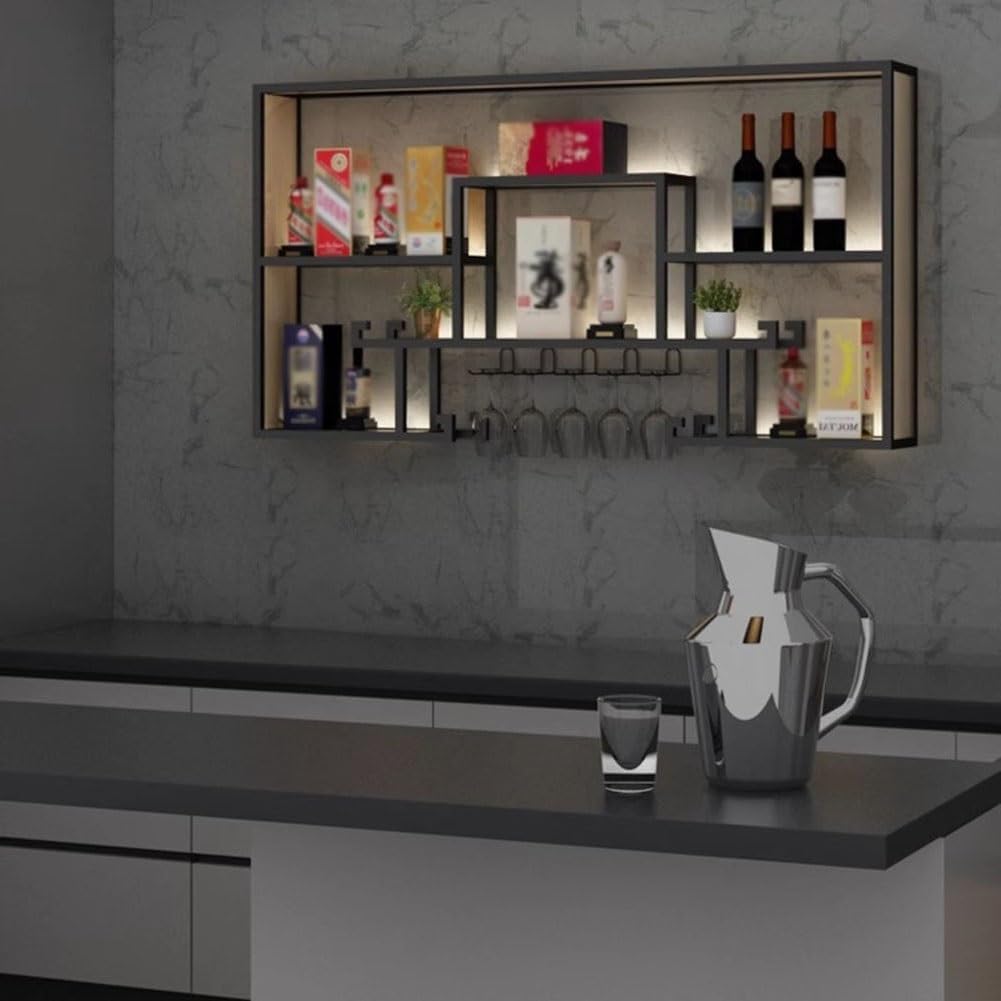 Industrial Style Wall-Mounted Wine Rack