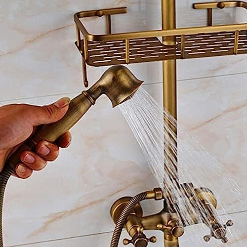 TECKI Rainfall Shower Faucet Set with 8 Inch Handheld Head