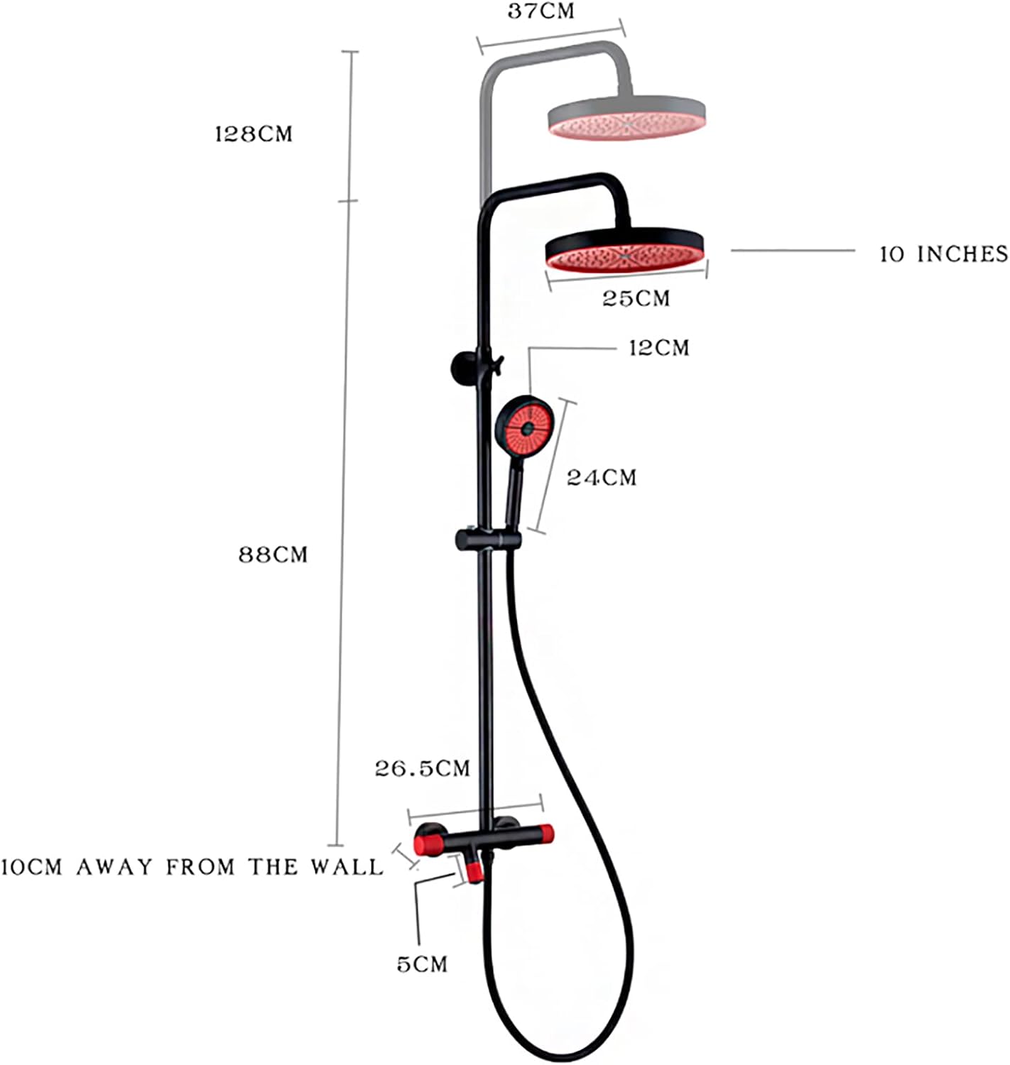 8 Inch Thermostatic Shower System with 3 Modes 1