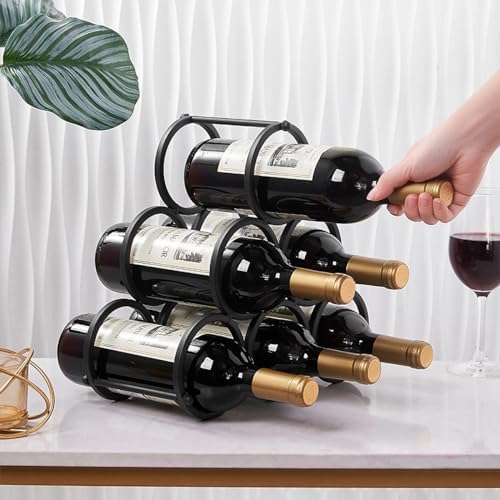 GeLive Triangle Wine Rack 6 Bottles Freestanding