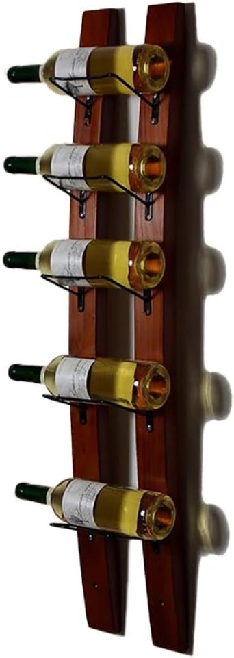 5-15 Bottle Wall-Mounted Wine Rack with Iron Frame