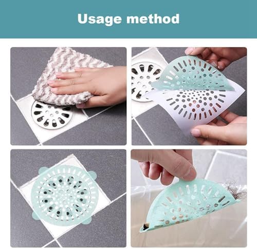 10PCS Amaping Shower Drain Hair Catcher Mesh Stickers