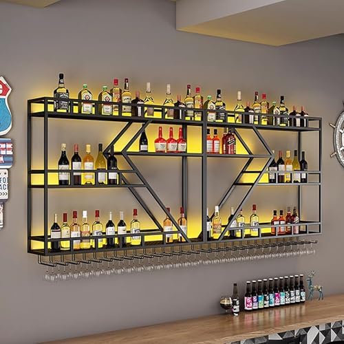 RAJYQODIS Wall-Mounted Wine Rack with Stemware Storage