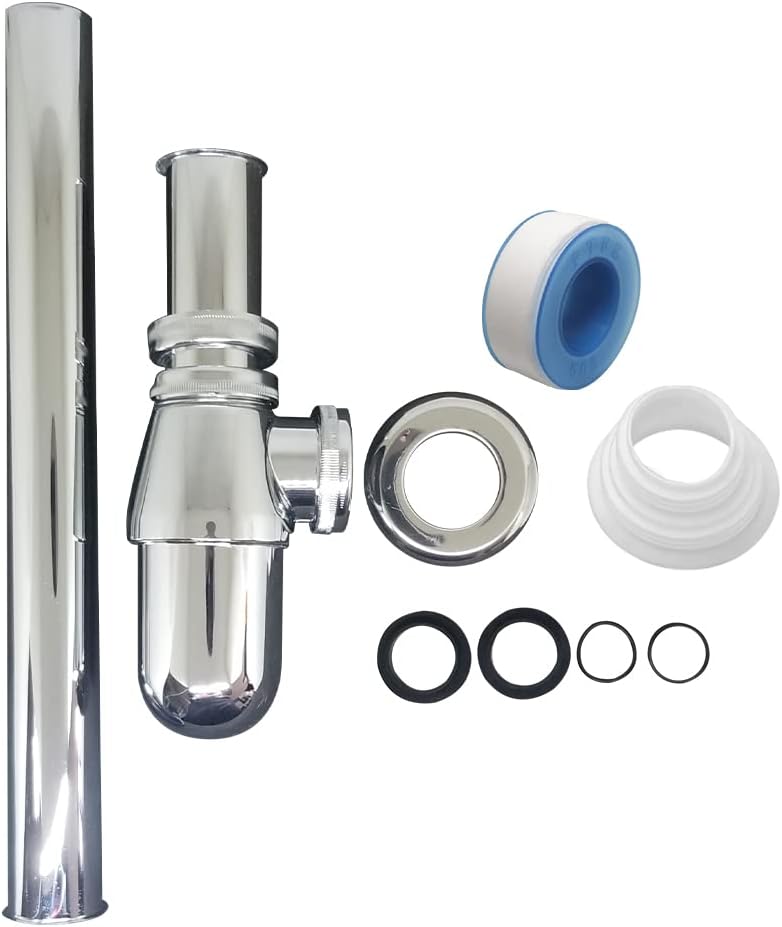Chrome Bathroom Basin Sink Bottle Trap Waste Drain Kit 1-14 Inch 1