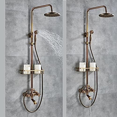 TECKI Rainfall Shower Faucet Set with 8 Inch Handheld Head