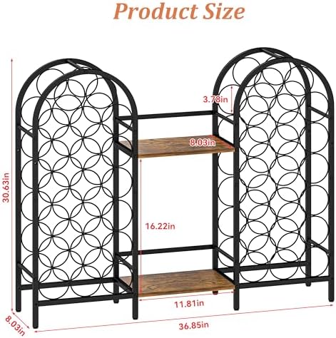 X-cosrack 40 Bottle Wine Rack with 2 Wooden Desktops