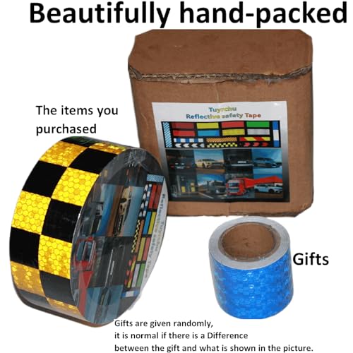 Yellow Black Reflective Tape 2x66ft for Safety and Decoration
