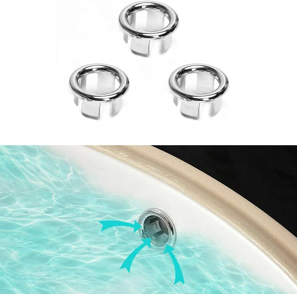 BlingKingdom 3PCS Sink Overflow Ring Hole Trim Drain Cap