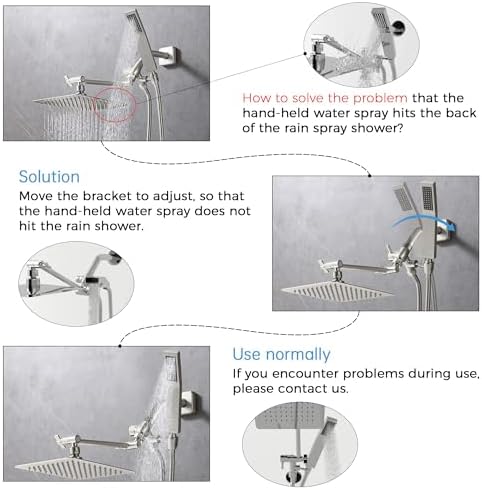 G-Promise All Metal 10 Dual Square Shower Head Combo