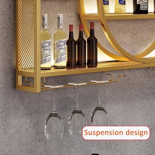 JIAOCKJIAO Wall-Mounted Wine Rack 3-Layer Metal Holder with Dust-Proof Design