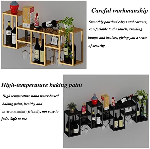 Elegant Gold Floating Wall Wine Rack