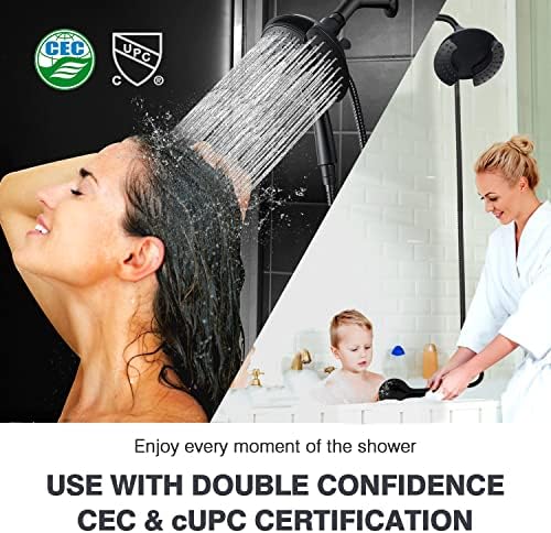 INAVAMZ 2-IN-1 Shower Head Combo with 60 Hose and 10 Settings