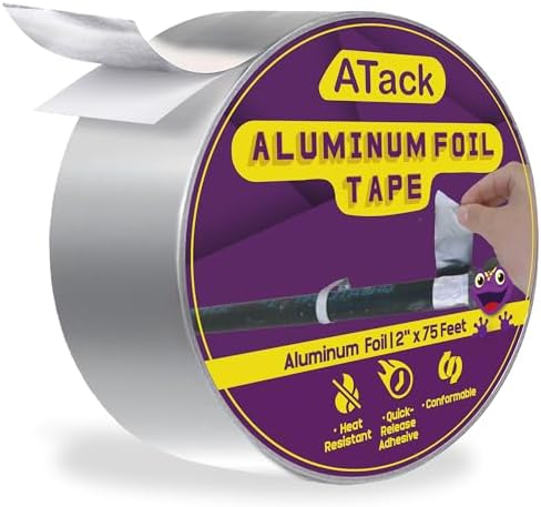 ATack Aluminum Foil Duct Tape 2x75ft High Temp Heavy Duty