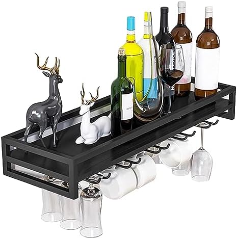 Wall Mount Floating Wine Rack - 6080100cm BlackWhiteGold