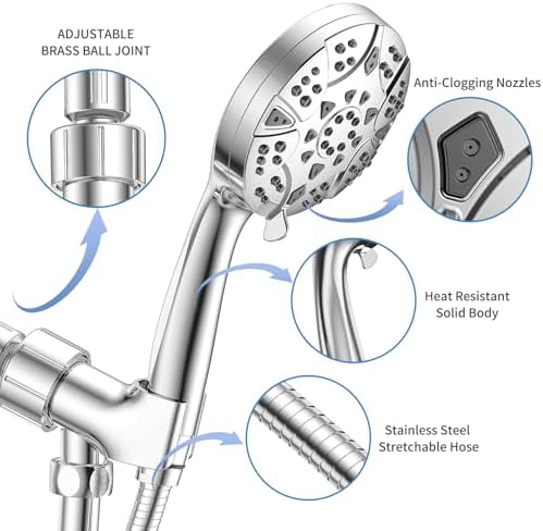 VKZK High Pressure 8 Mode Handheld Shower Head
