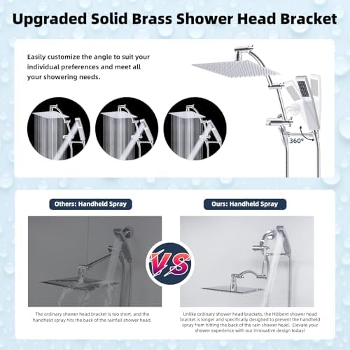 Hibbent All Metal Rainfall Handheld Shower Combo 1