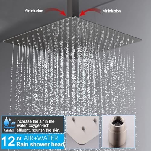 KATAIS Brushed Nickel Shower System with Digital Display 1