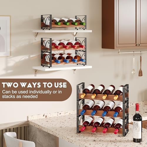 X-cosrack 6-Tier Freestanding Wine Rack with 24 Bottle Capacity