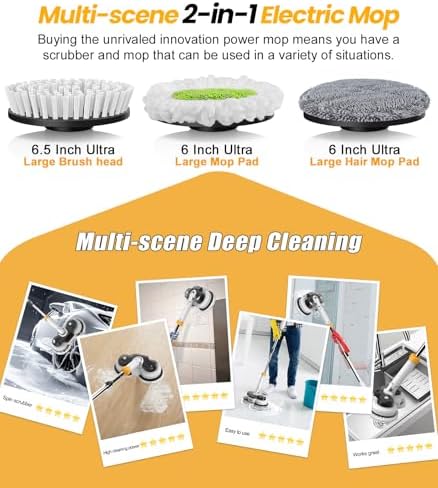 Qimedo 800RPM Cordless Electric Mop Scrubber