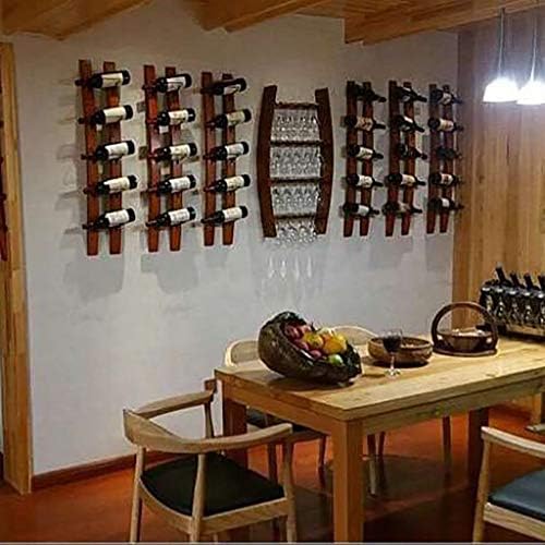 5-15 Bottle Wall-Mounted Wine Rack with Iron Frame