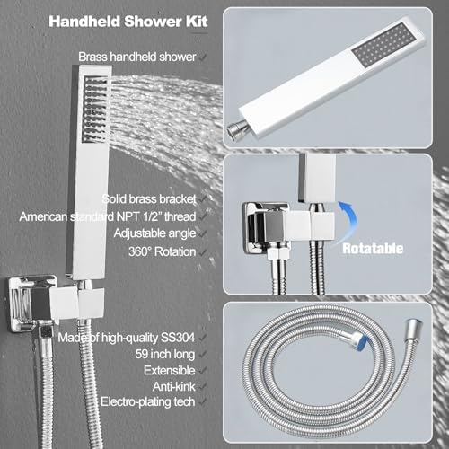 Shower Faucet Set with Body Jets Polished Chrome